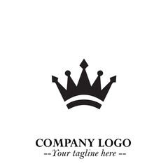 Elegant Black Crown Logo Symbol on a Clean White Background for Premium Branding Design