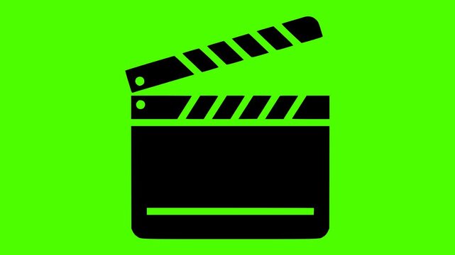 action illustration movie silhouette cinema logo video icon green outline screen production film video camera clapper clapperboard scene board shape and vector graphic background