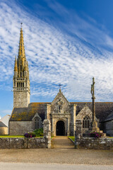 Saint Tugen church in Primelin Brittany with calvary
