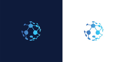 innovation digital technology network, global solution, logo design template.