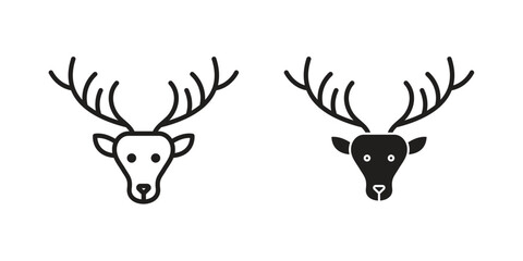 Deer rudolph icons Concepts. black solid and line stroke designs for web and app use
