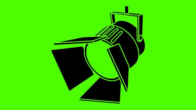 spotlight illustration spot silhouette  video logo video icon green outline screen light stage glow bright shine show concert effect shape award vector graphic background