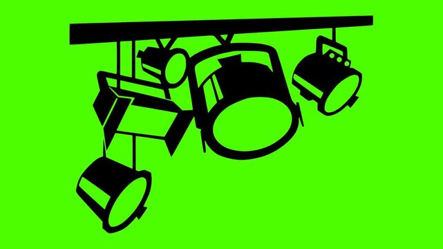 spotlight illustration spot silhouette  video logo video icon green outline screen light stage glow bright shine show concert effect shape award vector graphic background