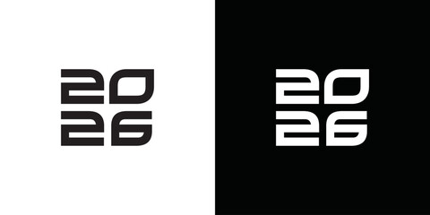 simple vector 2026 new year logo