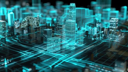 AI Managing City Traffic on a Real-Time Holographic Control Room Display