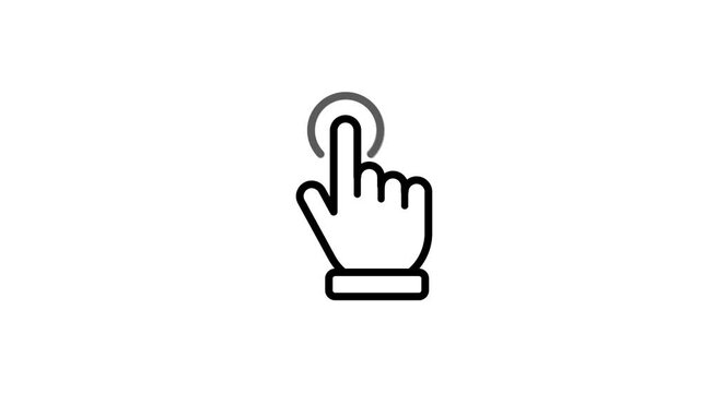 Animated hand touch icon,double hand touch icon,alpha channel, white background.