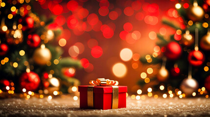 Christmas background with gift boxes