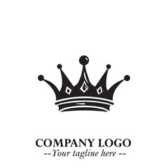 Elegant Black Crown Logo Symbol on a Clean White Background for Premium Branding Design