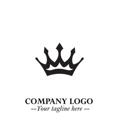 Elegant Black Crown Logo Symbol on a Clean White Background for Premium Branding Design