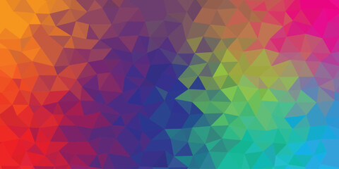 Vibrant Low Poly Abstract Background with Multicolor Gradient Geometric Pattern