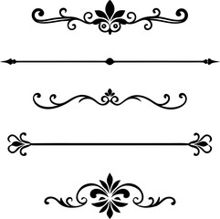 set of floral elements