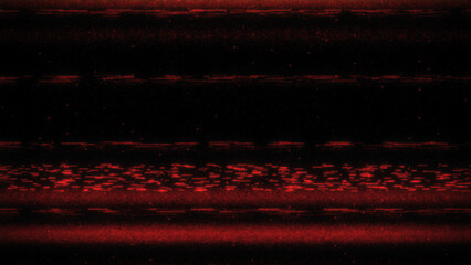 This retro aesthetic mimics vintage VHS tapes and 1980's broadcast errors, combining visual noise, signal distortion, and digital corruption.