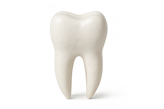 White human molar tooth representing dental health, oral hygiene, and dentistry concepts. Isolated with a transparent background