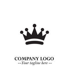 Elegant Black Crown Logo Symbol on a Clean White Background for Premium Branding Design