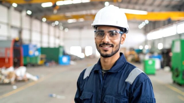 Factory Worker Smiling.