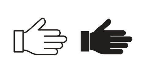 Hand icons Concepts. black solid and line stroke designs for web and app use