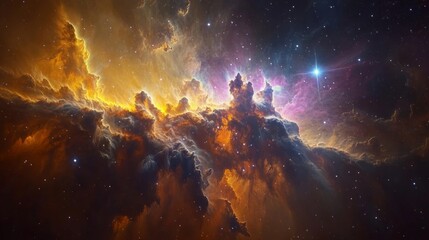 A Celestial Tapestry Unfurls in Cosmic Splendor, Shimmering Constellations Paint the Night Sky