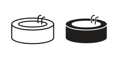 Hot tub icons Concepts. black solid and line stroke designs for web and app use