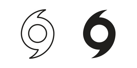 Hurricane icons Concepts. black solid and line stroke designs for web and app use