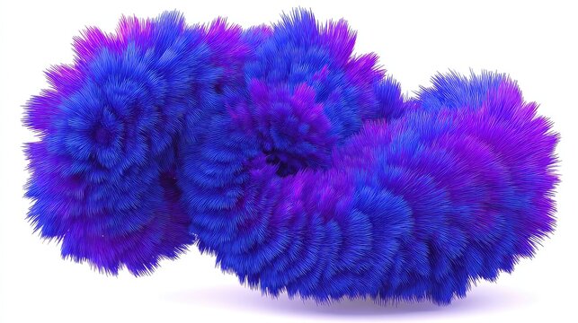 Vibrant blue and purple abstract shape with a fluffy texture, perfect for adding a dynamic and modern touch to your design projects, bringing a creative and eye catching element