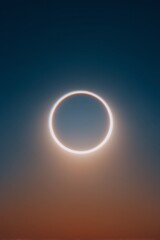 Glowing Circular Light Ring in Dark Space, Abstract Energy Portal and Futuristic Sci Fi Concept
