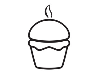 Fast food cup cake icon in silhouette image.