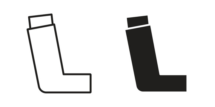 Inhaler icons Concepts. black solid and line stroke designs for web and app use