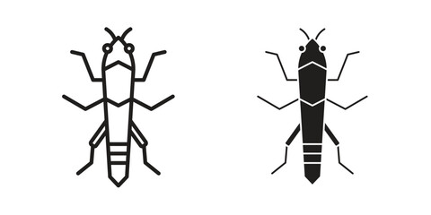 Locust icons Concepts. black solid and line stroke designs for web and app use