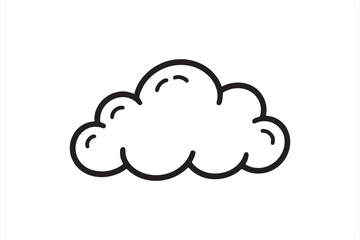Simple puffy cloud graphic for app interfaces and digital design