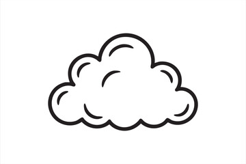 Clean line cloud symbol for climate widgets and mobile UI