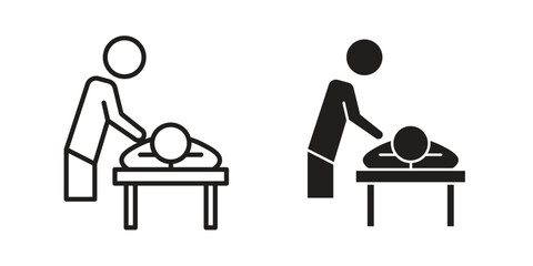 Massage icons Concepts. black solid and line stroke designs for web and app use