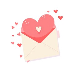 Romantic heart-filled love letter