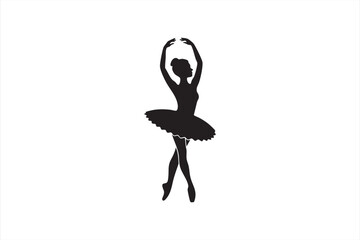 Ballerina silhouette in elegant ballet pose for dance visuals © MD.sahadat