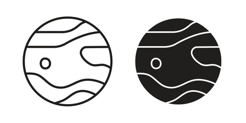 Mercury icons Concepts. black solid and line stroke designs for web and app use