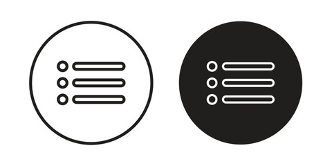 Menu list button icons Concepts. black solid and line stroke designs for web and app use