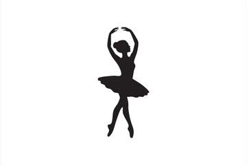 Ballet silhouette of a poised dancer for creative movement graphics © MD.sahadat