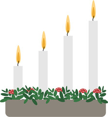 Four candles lit at the fourth sunday in advent.