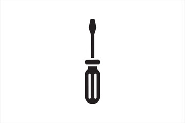 Screwdriver silhouette icon for repair toolkits and maintenance guides