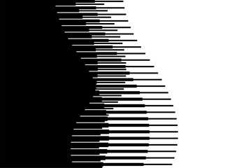 Naklejka premium Transition from black to white with striped waves. Vector pattern. Ribbons and lines. Vector background for covers, advertising, packaging