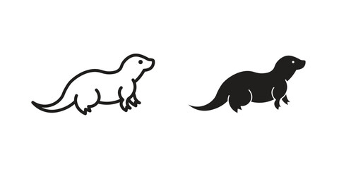 Otter icons Concepts. black solid and line stroke designs for web and app use