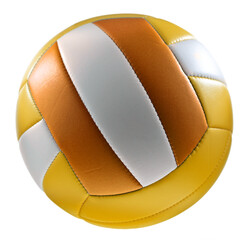 Leather volleyball isolated on white background