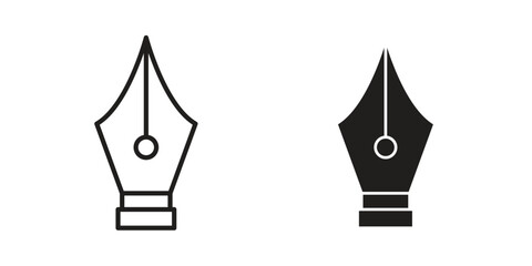 Pen nib icons Concepts. black solid and line stroke designs for web and app use