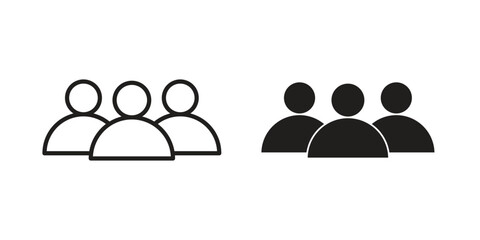 people icons Concepts. black solid and line stroke designs for web and app use