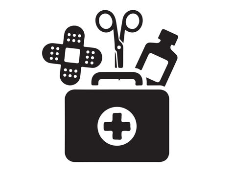 QuickFix Pack icon in silhouette white background.