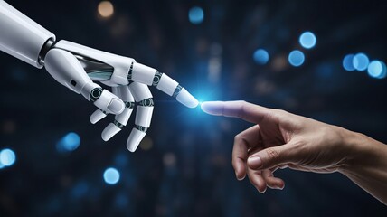 Human and AI Connection Technology Concept