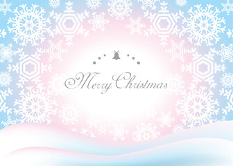 Christmas Card with Snowflakes on a Blue Background
