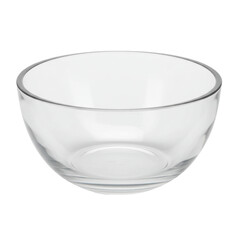 Crystal Clear A Transparent Glass Bowl with Subtle Rim Detailing isolated on white background