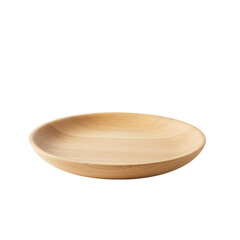 Light Beechwood Shallow Serving Bowl, Natural Grain Visible isolated on white background