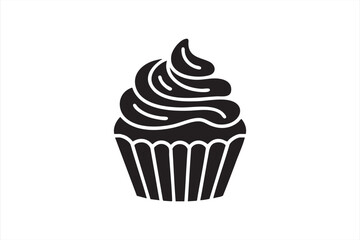 Bold frosting cupcake symbol for confectionery packaging and menus