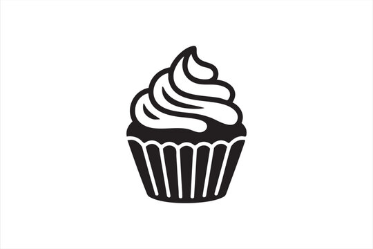 Sweet cupcake graphic for café promotions and snack-themed layouts - Powered by Adobe
